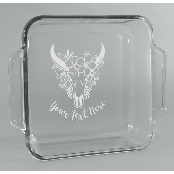 Custom Boho Glass Cake Dish - 8in x 8in (Personalized)