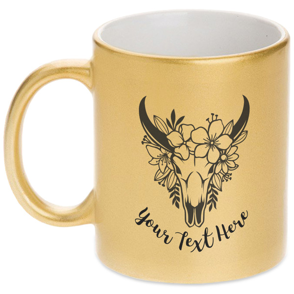 Custom Boho Metallic Gold Mug (Personalized)