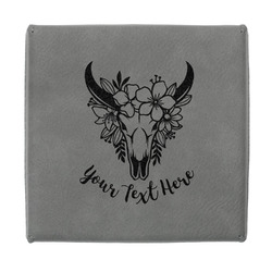 Boho Jewelry Gift Box - Engraved Leather Lid (Personalized)