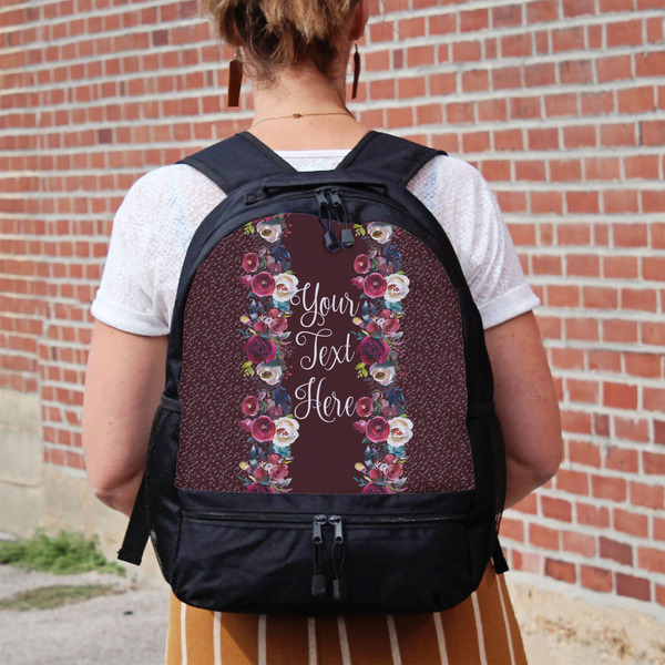 Boho Large Backpack - Black - On Back