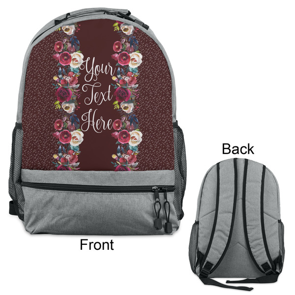 Boho Large Backpack - Gray - Front & Back View