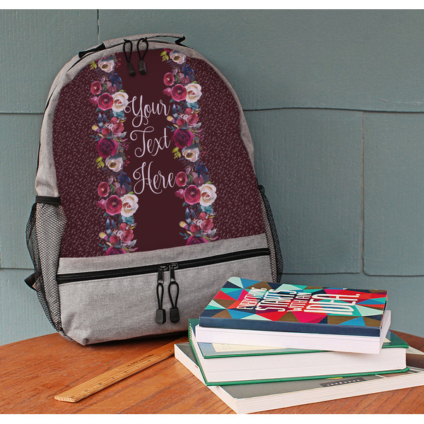 Boho Large Backpack - Gray - On Desk