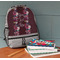 Boho Large Backpack - Gray - On Desk