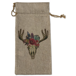 Boho Large Burlap Gift Bag - Front
