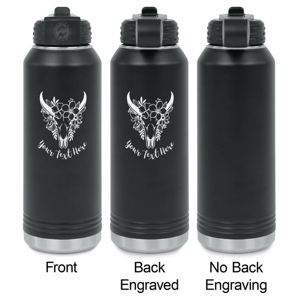Boho Laser Engraved Water Bottles - 2 Styles - Front & Back View