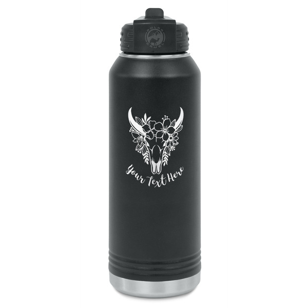 Custom Boho Water Bottles - Laser Engraved - Front & Back (Personalized)