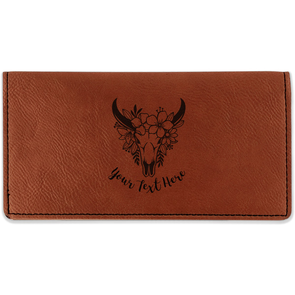 Custom Boho Leatherette Checkbook Holder - Single Sided (Personalized)