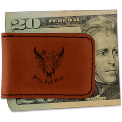 Boho Leatherette Magnetic Money Clip (Personalized)