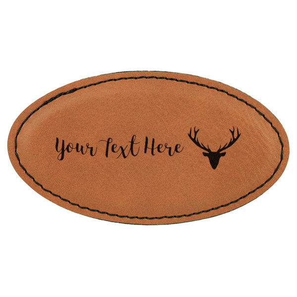 Custom Boho Leatherette Oval Name Badge with Magnet (Personalized)