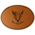 Boho Faux Leather Iron On Patch - Oval (Personalized)