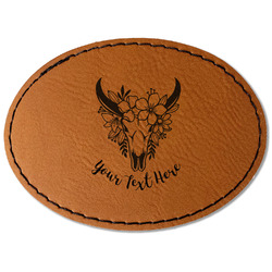 Boho Faux Leather Iron On Patch - Oval (Personalized)