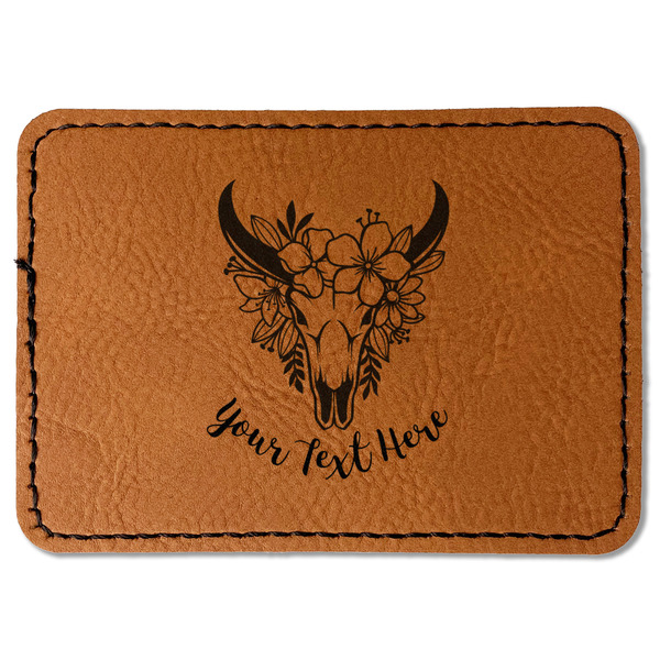 Custom Boho Faux Leather Iron On Patch - Rectangle (Personalized)