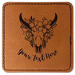 Boho Faux Leather Iron On Patch - Square (Personalized)
