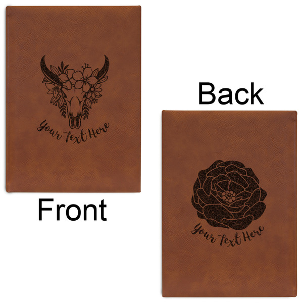 Boho Leatherette Sketchbooks - Large - Double Sided - Front & Back View
