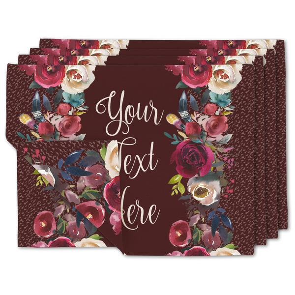 Custom Boho Double-Sided Linen Placemat - Set of 4 w/ Name or Text