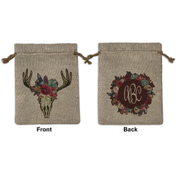 Boho Medium Burlap Gift Bag - Front & Back (Personalized)