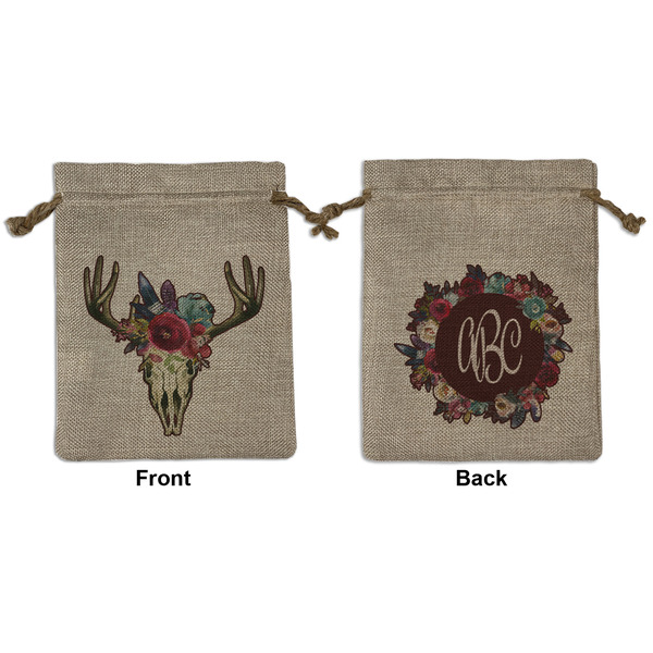 Custom Boho Medium Burlap Gift Bag - Front & Back (Personalized)