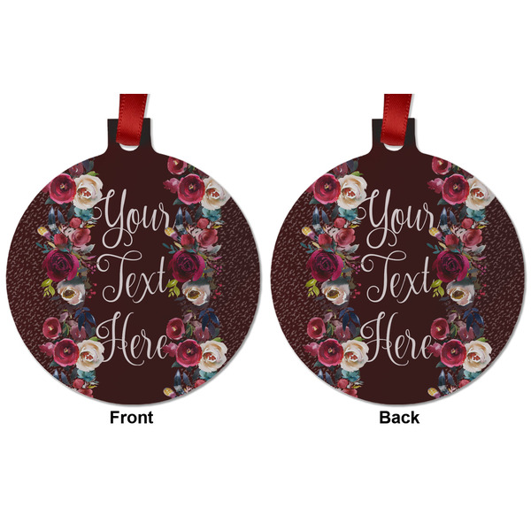 Boho Metal Ball Ornament - Front and Back