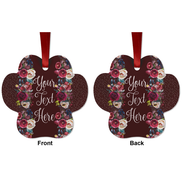 Boho Metal Paw Ornament - Front and Back