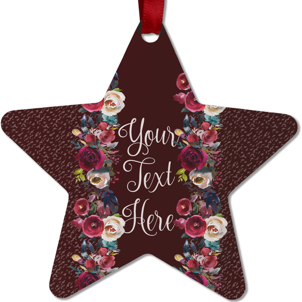 Custom Boho Metal Star Ornament - Double Sided w/ Name or Text