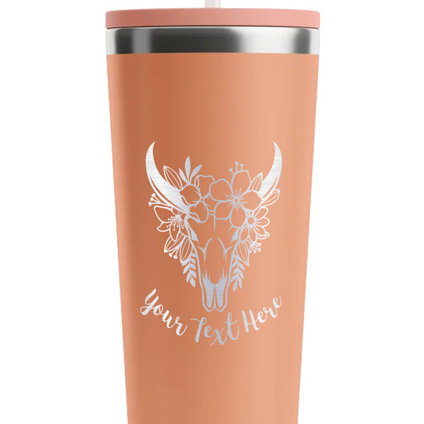 Boho Peach RTIC Everyday Tumbler - 28 oz. - Close Up