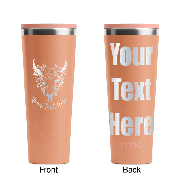 Boho Peach RTIC Everyday Tumbler - 28 oz. - Front and Back