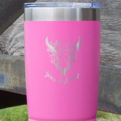 Boho 20 oz Stainless Steel Tumbler - Pink - Single Sided (Personalized)