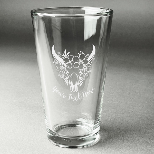 Custom Boho Pint Glass - Engraved (Single) (Personalized)