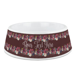 Boho Plastic Dog Bowl (Personalized)