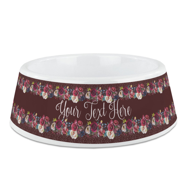 Custom Boho Plastic Dog Bowl (Personalized)