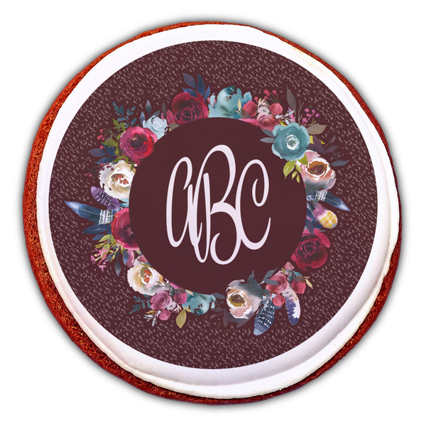 Boho Printed Icing Circle - Large - On Cookie