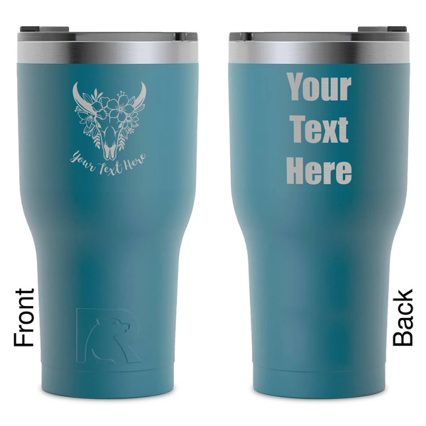 Custom Boho RTIC Tumbler - Dark Teal - Laser Engraved - Double-Sided (Personalized)