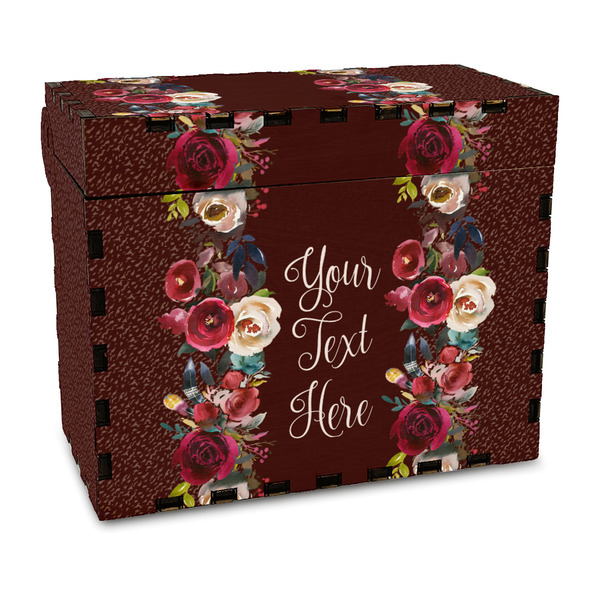 Custom Boho Wood Recipe Box - Full Color Print (Personalized)