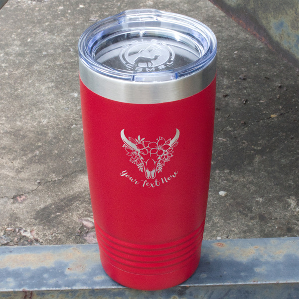 Boho Red Polar Camel Tumbler - 20oz - Angled
