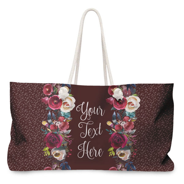 Custom Boho Large Tote Bag with Rope Handles (Personalized)