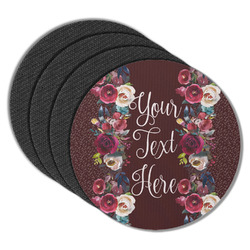 Boho Round Rubber Backed Coasters - Set of 4 (Personalized)
