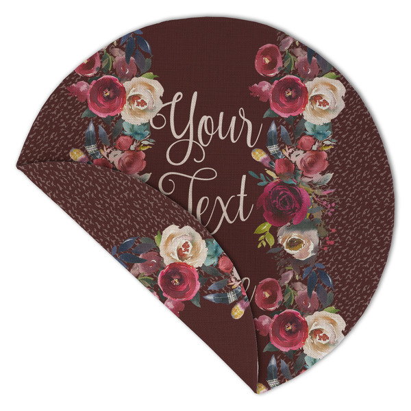 Boho Round Linen Placemats - Front (folded corner double sided)