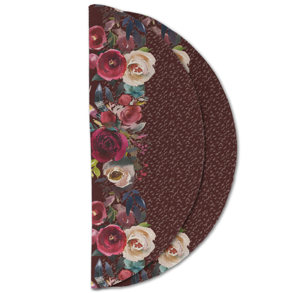 Boho Round Linen Placemats - HALF FOLDED (double sided)
