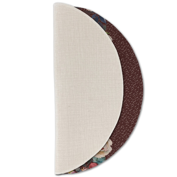 Boho Round Linen Placemats - HALF FOLDED (single sided)