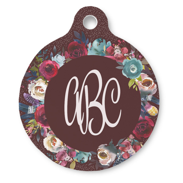Custom Boho Round Pet ID Tag (Personalized)