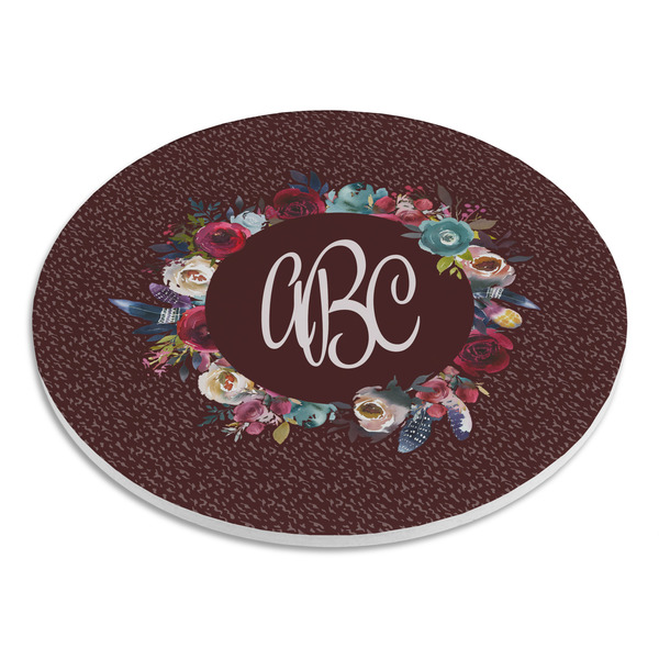 Boho Round Stone Trivet - Angle View