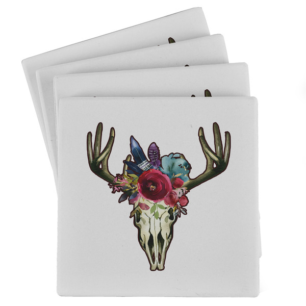 Custom Boho Absorbent Stone Coasters - Set of 4