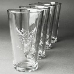 Boho Pint Glasses - Engraved (Set of 4) (Personalized)