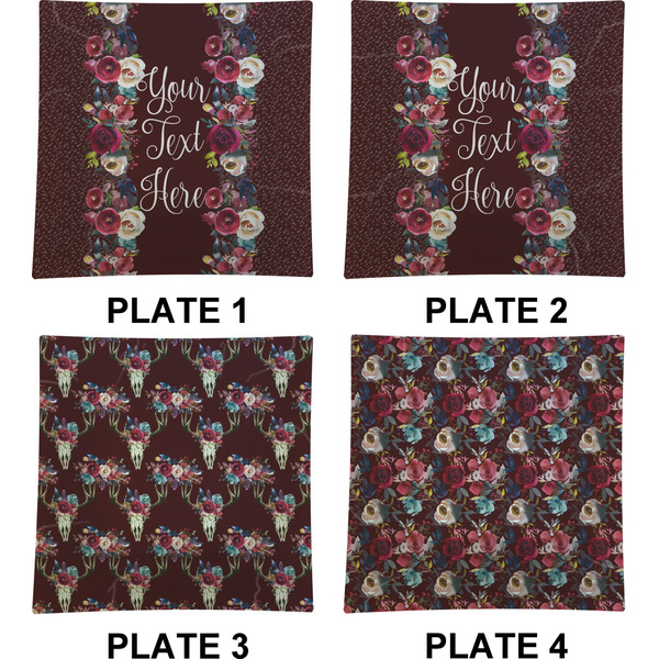 Boho Set of Square Dinner Plates (Approval)