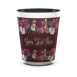 Boho Ceramic Shot Glass - 1.5 oz - Two Tone - Set of 4 (Personalized)