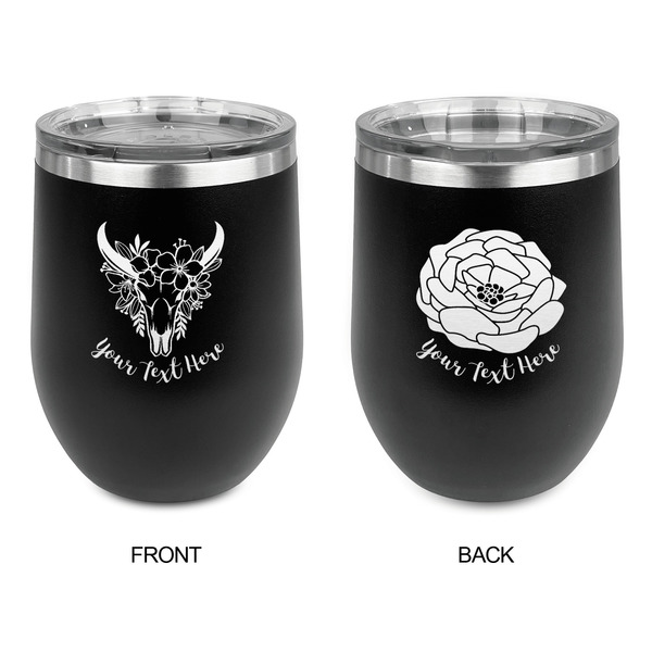 Boho Stainless Wine Tumblers - Black - Double Sided - Approval
