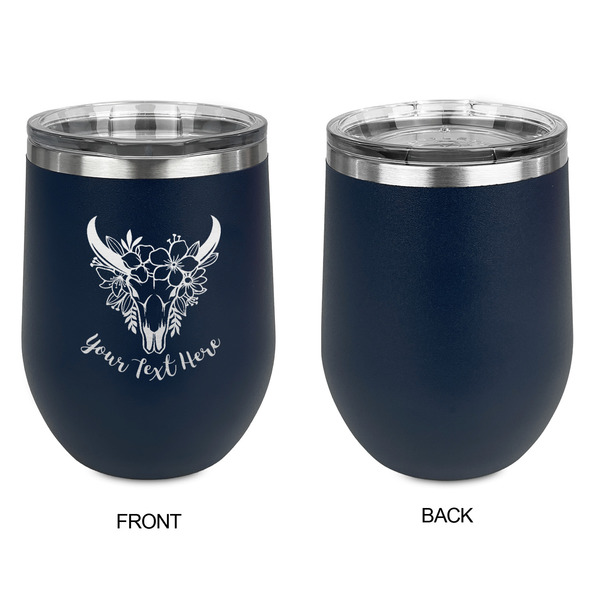 Boho Stainless Wine Tumblers - Navy - Single Sided - Approval