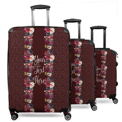 Boho 3 Piece Luggage Set - 20" Carry On, 24" Medium Checked, 28" Large Checked (Personalized)
