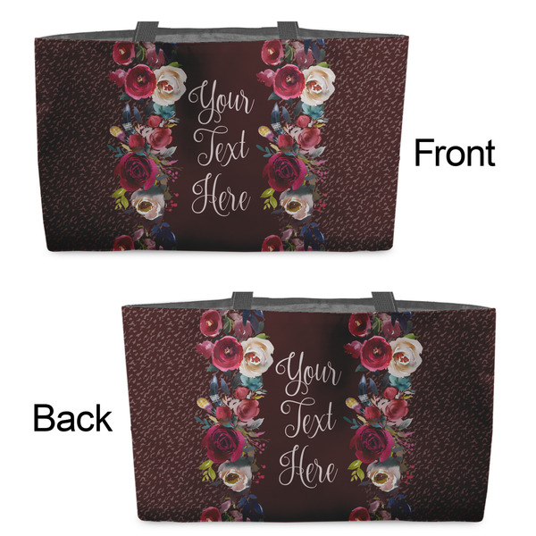 Boho Tote w/Black Handles - Front & Back Views