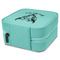 Boho Travel Jewelry Boxes - Leather - Teal - View from Rear
